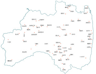 福島県　地図　白　斑点　イラスト