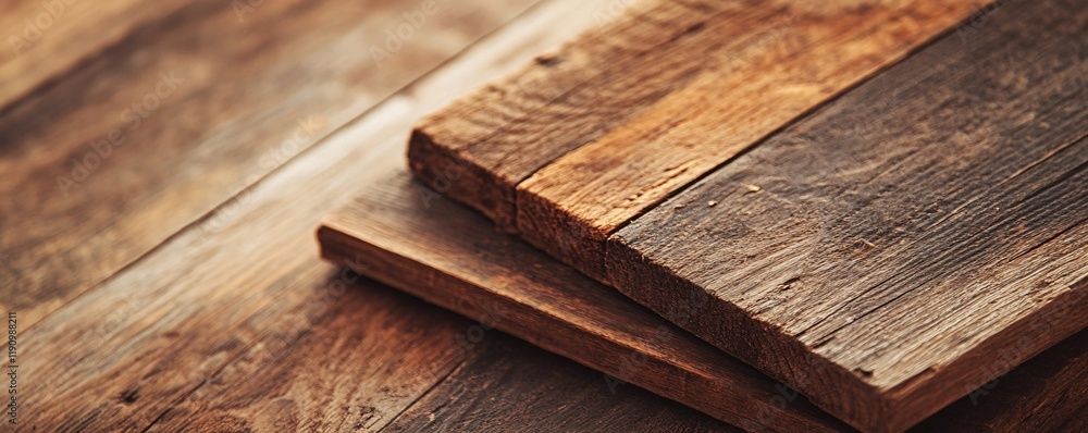 Aufkleber stacked reclaimed wood planks creating rustic background texture