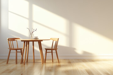 Fototapeta premium interior living room table and chairs neatly arranged