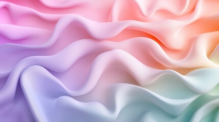 Colorful Smooth Fabric Waves Creating Soft Flowing Texture
