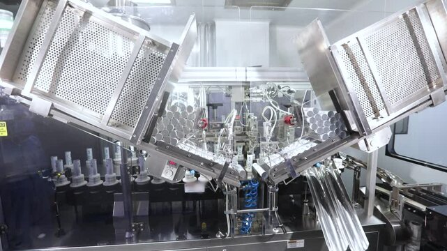 Paste, cream, toothpaste filling machine. plastic tubes in paste filling machine. cream, ointment, gel filling machine. sealing plastic tubes, filling and sealing tubes automatic. pharmaceutical.