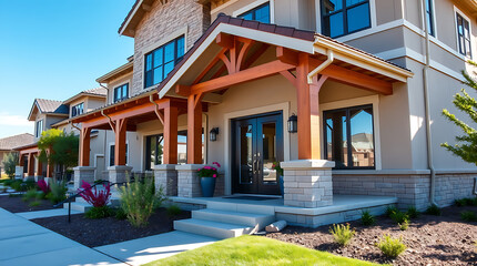 Obraz premium Luxury Suburban House Exterior: Modern Home Design and Architecture