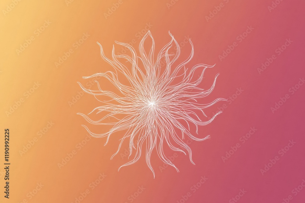 Aufkleber clean and simple virus illustration with a vibrant gradient background depicting health and science 
