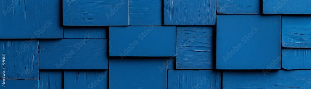 Poster abstract blue blocks: a captivating image featuring a textured arrangement of various sized, deep bl