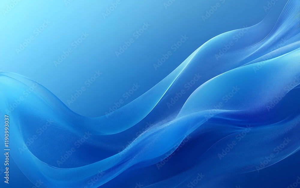 Aufkleber abstract blue wave flow background design for website or banner