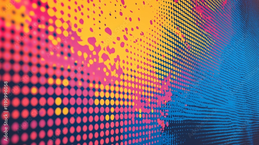 Poster vibrant colorful dot pattern with abstract graphic design elements