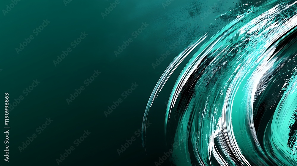 Aufkleber teal abstract swirl background with dynamic white strokes