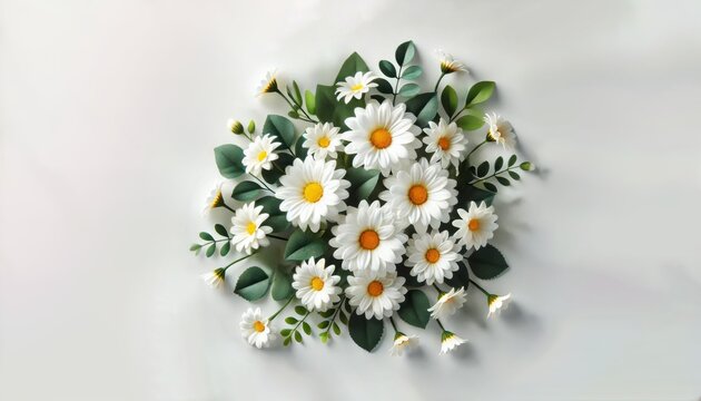 Beautiful chamomiles isolated on white background. Flowers