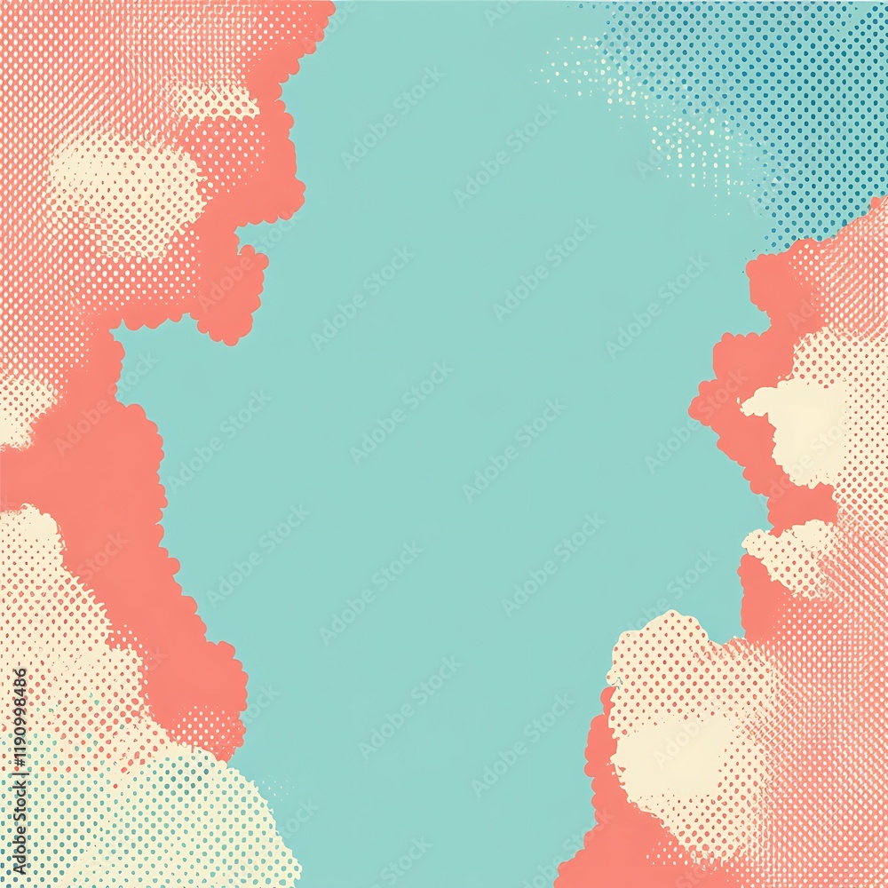 Poster retro halftone sky background, ideal for vintage design projects