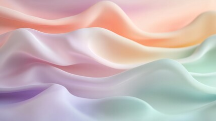 Obraz premium Soft Colorful Waves of Fabric Flowing Gently in Pastel Tones
