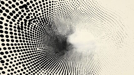 Abstract Black and White Dot Pattern with Dynamic Motion Effect
