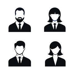 Business men and women face avatars icons isolated 
