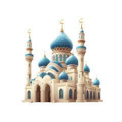 Majestic Blue and White Mosque Architectural Marvel of Islamic Design