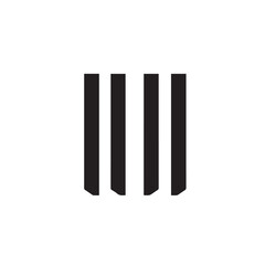 black and white image of four parallel lines
