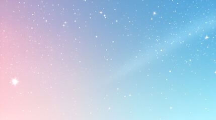 Pastel Sky with Stars: A dreamy, pastel-colored sky transitions from soft pink to light blue, speckled with countless shimmering stars, creating a serene and magical atmosphere.