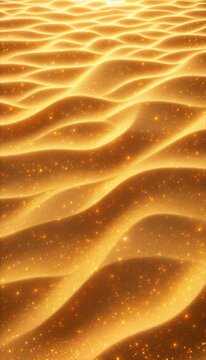 The glowing gold particles form smooth waves