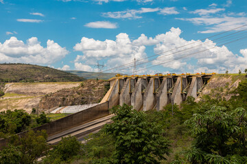 Hidrel&eacute;trica de Furnas. Barragem de gera&ccedil;&atilde;o de energia em Minas Gerais, Brasil