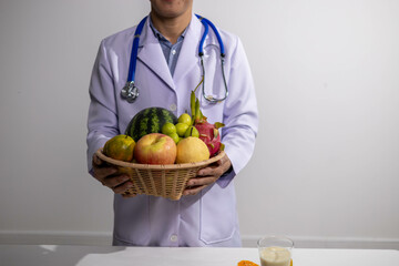 Young Asian Nutritionist, Health Doctor, Fruit, Weight Loss