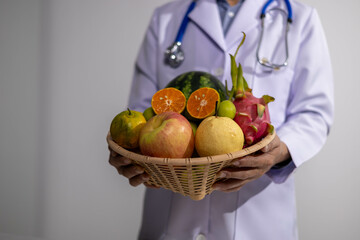 Young Asian Nutritionist, Health Doctor, Fruit, Weight Loss