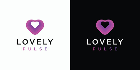 Heart shape depth of field vector logo design with modern, simple, clean and abstract style. Icon for business and personal branding.