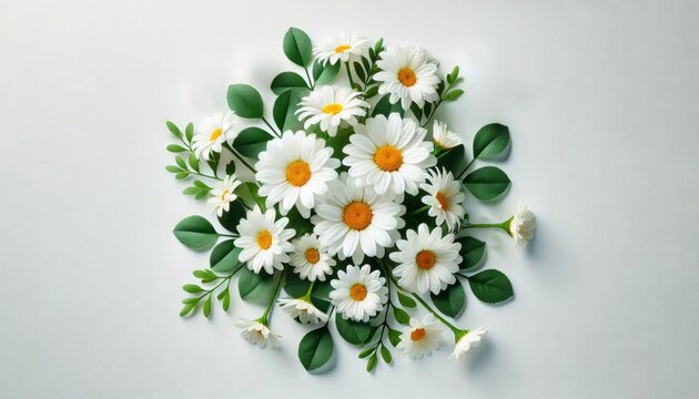 Beautiful chamomiles isolated on white background. Flowers