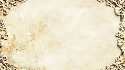 Elegant Ornate Frame on Beige Textured Background