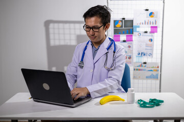 Young Asian Nutritionist, Health Doctor, Fruit, Weight Loss