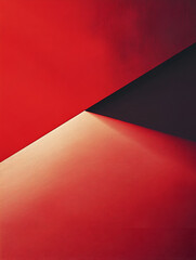 Obraz premium Red and Black Geometric Shapes: An abstract and minimalist composition showcasing the intersection of bold red and black shapes, creating a dynamic interplay of light and shadow.
