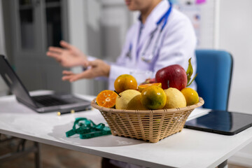 Young Asian Nutritionist, Health Doctor, Fruit, Weight Loss