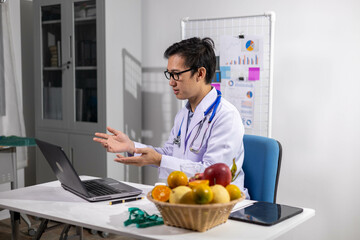 Young Asian Nutritionist, Health Doctor, Fruit, Weight Loss