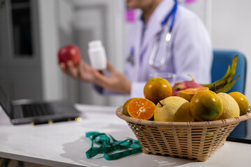 Young Asian Nutritionist, Health Doctor, Fruit, Weight Loss