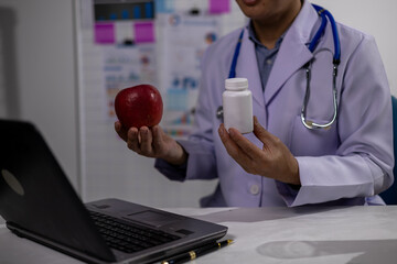 Young Asian Nutritionist, Health Doctor, Fruit, Weight Loss