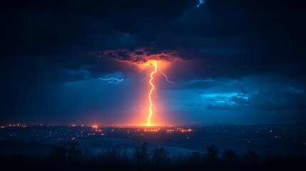 Fototapeta premium Bright Lightning at Night