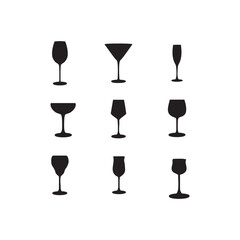 set of Glass vector icons of the modern illustration template
