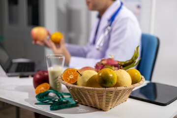 Young Asian Nutritionist, Health Doctor, Fruit, Weight Loss