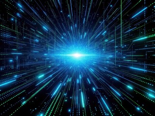 Naklejka premium Futuristic Digital Network Explosion