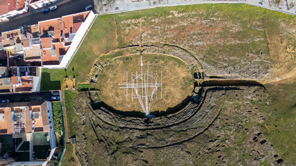 Aerial View of Ancient Archaeological Site