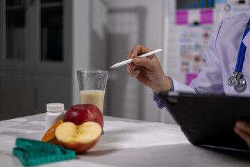 Young Asian Nutritionist, Health Doctor, Fruit, Weight Loss