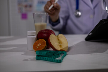 Young Asian Nutritionist, Health Doctor, Fruit, Weight Loss