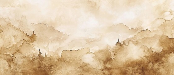 A watercolor background with sepia tones, featuring an aged and worn texture that adds depth to the design.