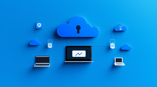 Exploring cloud security solutions digital workspace infographic modern environment aerial view innovative concepts