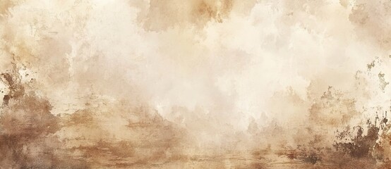 A watercolor background with sepia tones, featuring an aged and worn texture that adds depth to the design.