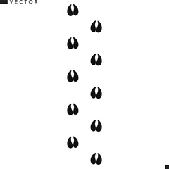 Cow paw print silhouette. Bull paw print vector