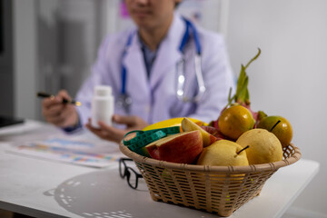 Young Asian Nutritionist, Health Doctor, Fruit, Weight Loss