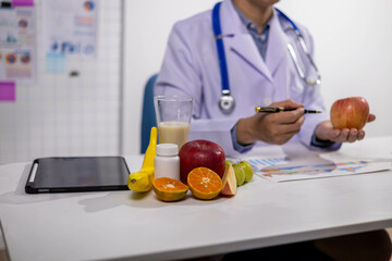 Young Asian Nutritionist, Health Doctor, Fruit, Weight Loss