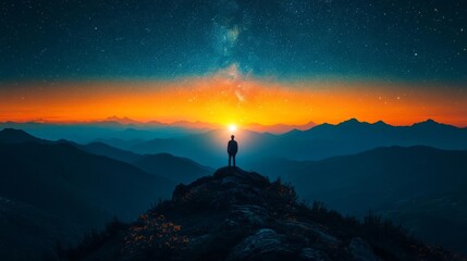 Starlit Sky with Vibrant Colors. Generative AI