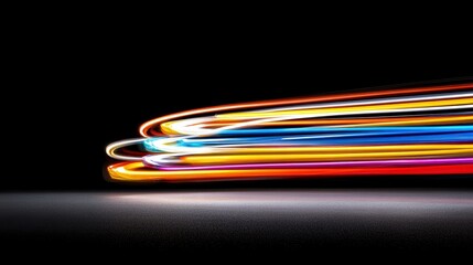 Abstract tech background with dynamic light effects and motion trails, creating a futuristic atmosphere