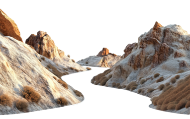 Canyon road on transparent or white background,png