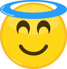 Cheerful Angel Smiley Face Smiling face with helo Emoji