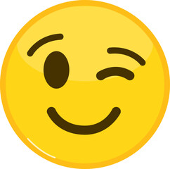 Fototapeta premium Winking Smiley Face Emoji Graphic
